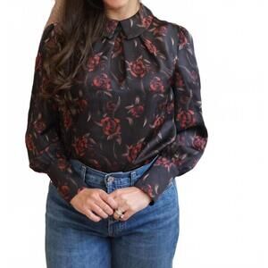 NEW ANONYME roselyn long sleeves top in black